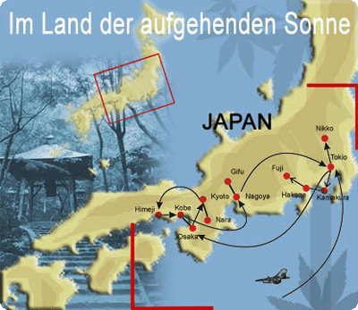 Japan Studienreise Route